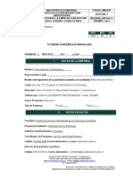 Formato de Evaluación Del Estudiante Hacia La Empresa o Institución Barreto Yudy