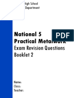 National 5 Practical Metalwork: Exam Revision Questions Booklet 2