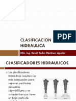Clasificación hidráulica: tipos de clasificadores y parámetros de operación