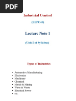 Lecture - 1 Industrial Control PDF