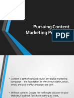 Digital Marketing Lecture - Perusing Content Marketing