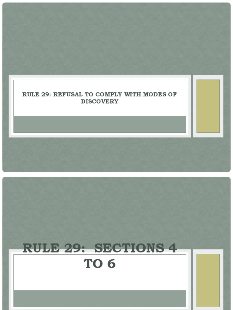 Rule 29: Discovery Compliance Issues | PDF | Default Judgment ...