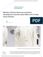 Ministry of Human Resources and Social Development Launches Labor Reforms For Private Sector Workers