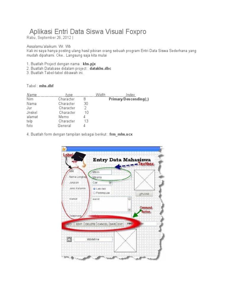 Aplikasi Entri Data Siswa Visual Foxpro | PDF | Data Management ...