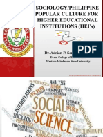 Sociology/Philippine Popular Culture For Higher Educational Institutions (Hei'S)