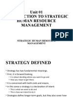Unit 01 Introduction To Strategic Human Resource Management