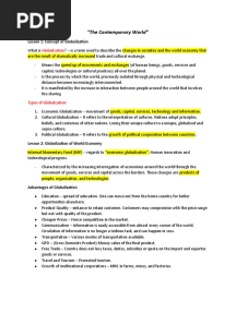 "The Contemporary World": Lesson 1: Concept of Globalization