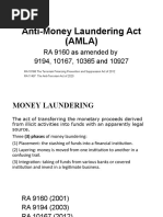 Anti-Money Laundering Act (AMLA) : RA 9160 As Amended by 9194, 10167, 10365 and 10927