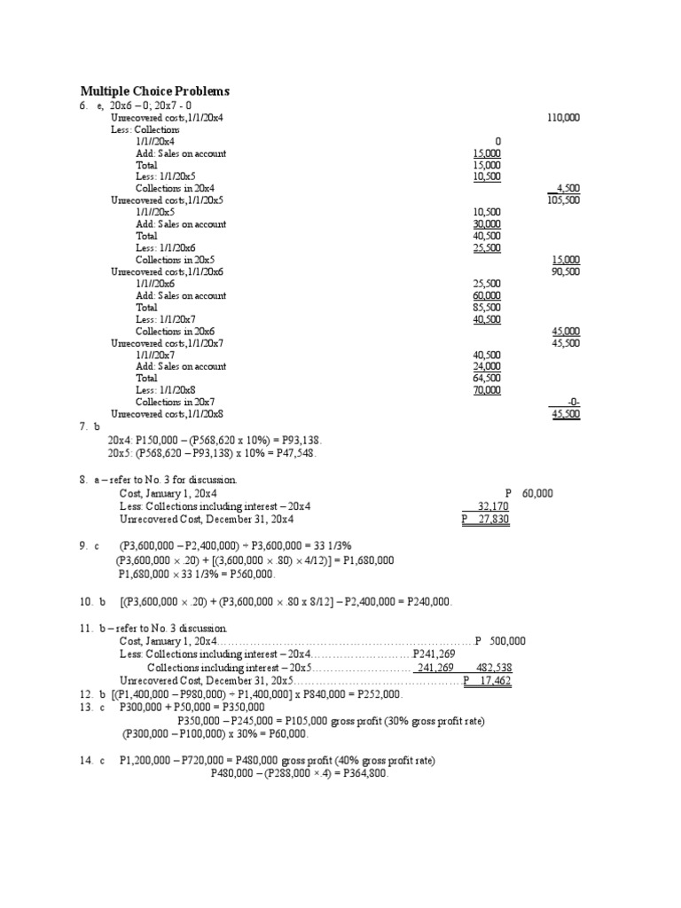 Advanced Accounting Solutions Chapter 7 MC Problems and Theories | PDF ...
