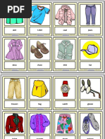 Clothes and Accessories Vocabulary Esl Printable Learning Cards For Kids