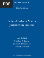 Federal Subject Matter Jurisdiction Outline: Practice Series