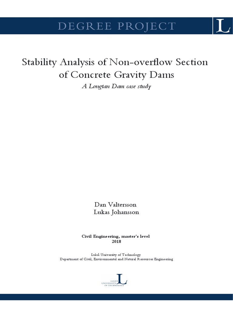 Stability Analysis of Non-Overflow Section of Concrete Gravity Dams ...