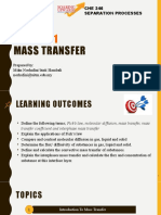 Mass Transfer: CHE 246 Separation Processes