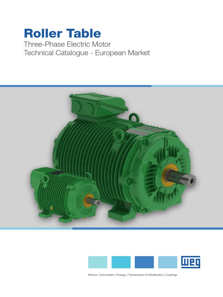 Roller Table ThreePhase Electric Motor Technical Catalogue European