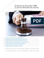 Pourquoi L'arrêt Sarran Du 30 Octobre 1998 Est-Il Fondateur Pour La Hiérarchie Des Normes ?