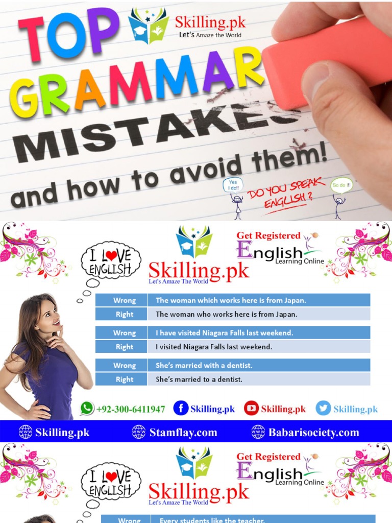 Common English Mistakes and Corrections | PDF