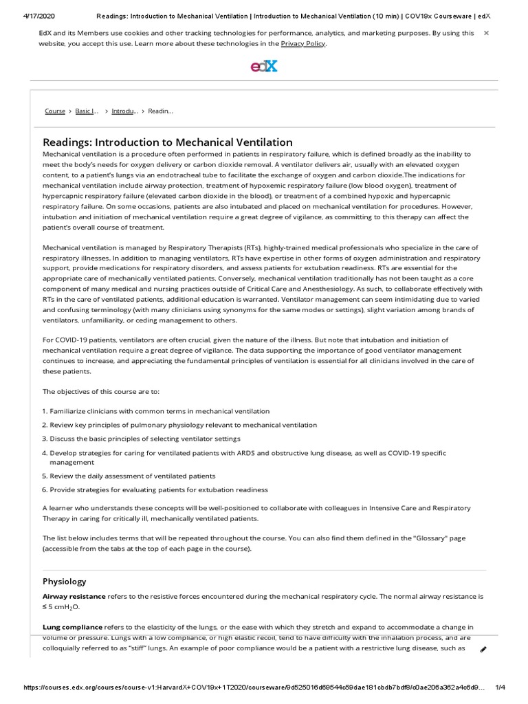 Mechanical Ventilation for Clinicians | PDF | Breathing | Respiratory ...