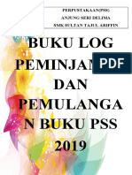 Muka Depan Buku Log Peminjaman Buku PSS 2019 (Terbaru)