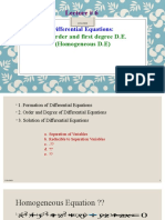 Differential Equations Homogeneous D.E Lecture