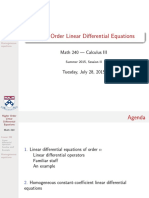 Higher Order Linear DE Math 240