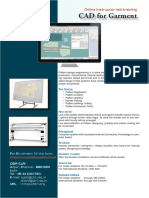 CAD for Garment Pattern Design Online Training