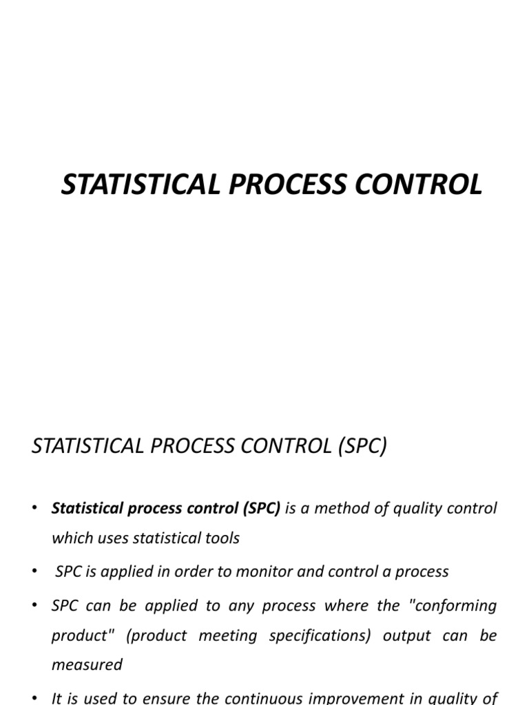 SPC for Quality Control in Manufacturing | PDF | Quality | Production ...