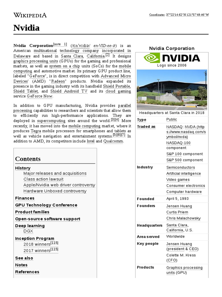 Nvidia | PDF | Graphics Processing Unit | Computer Hardware