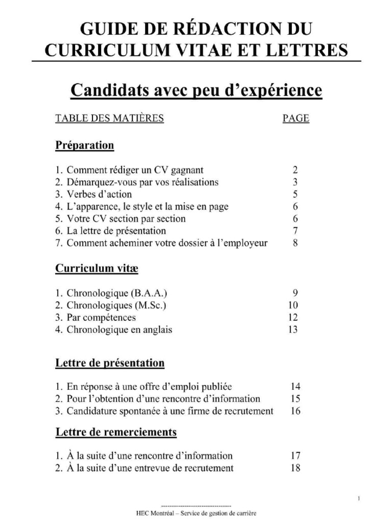 Comment Faire Un CV | PDF