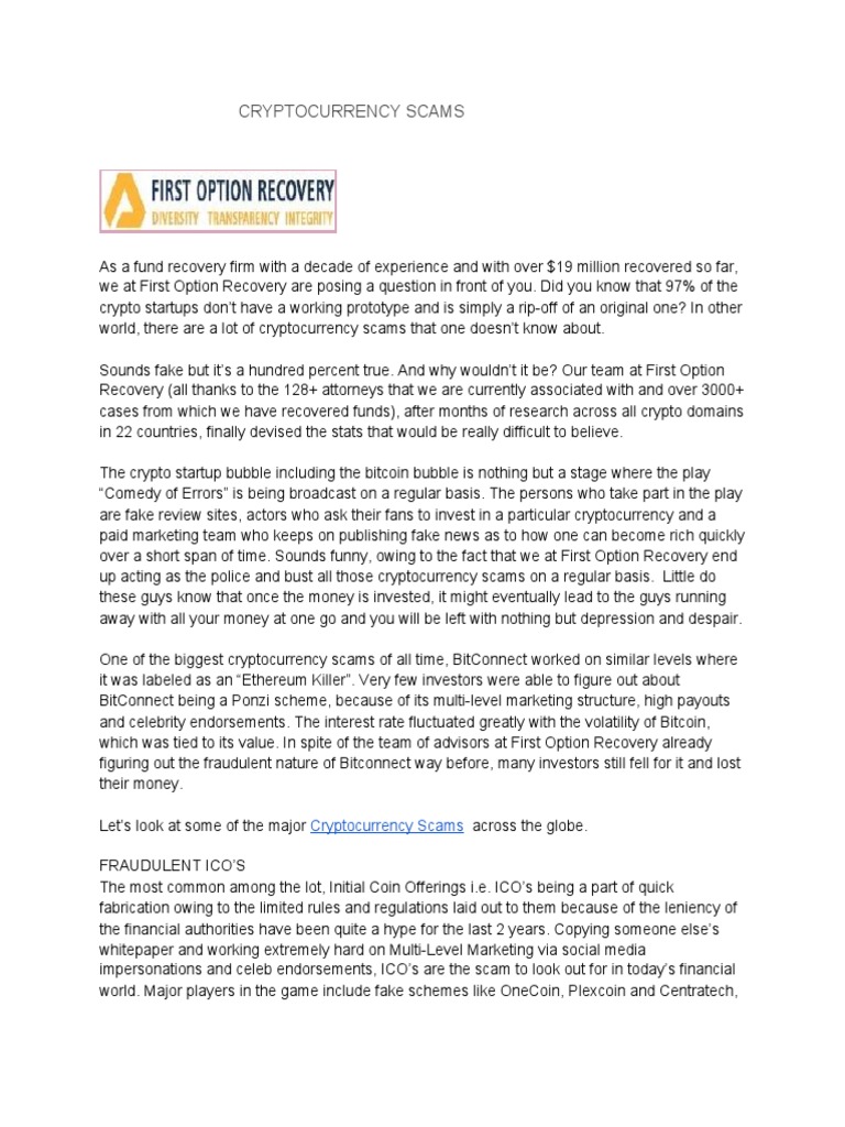 Cryptocurrency Scam Recovery Guide | PDF