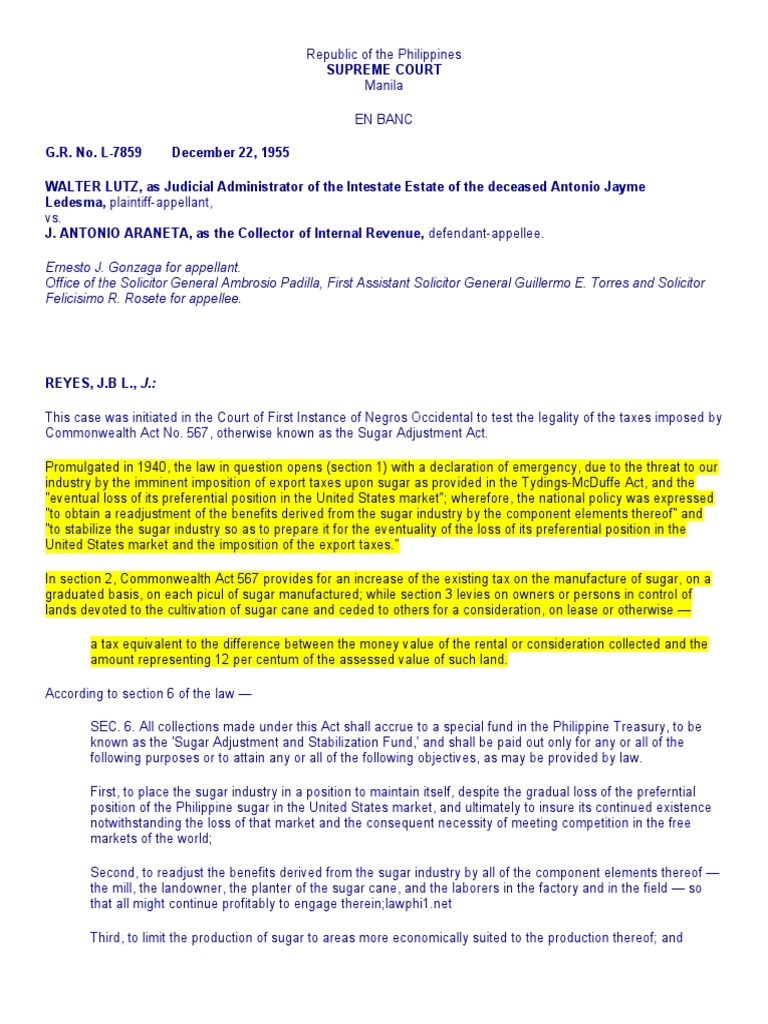 Lutz vs. PDF Taxes Social Institutions