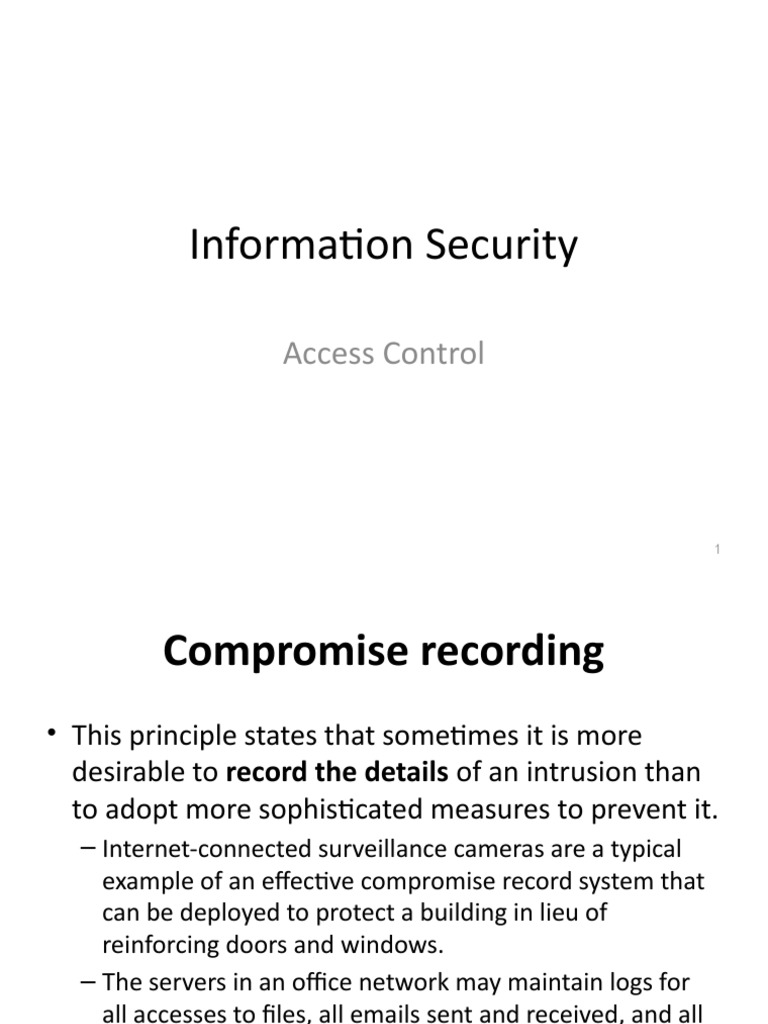 Information Security Access Control PDF Access Control