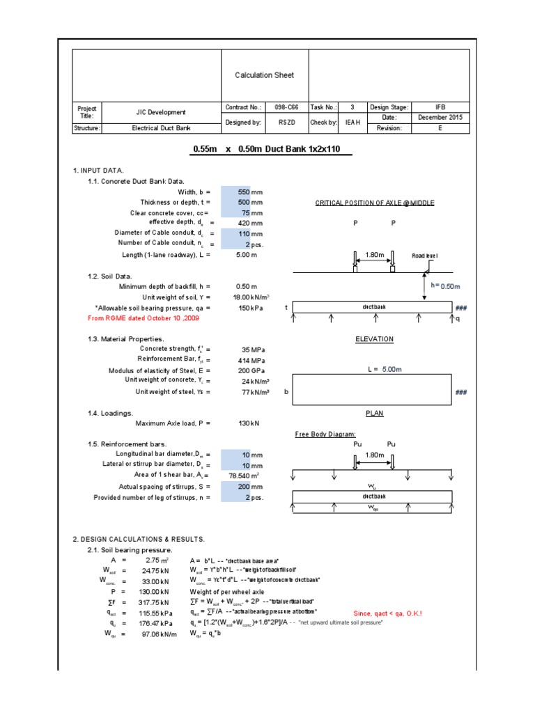 Duct Bank Design PDF Young's Modulus Pascal (Unit)