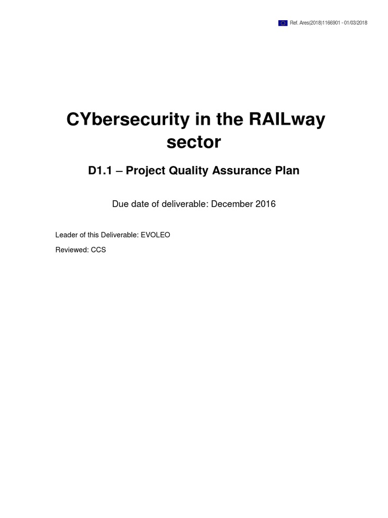 CYRWP1DCNC00201 D1.1 Project Quality Assurance Plan PDF Risk