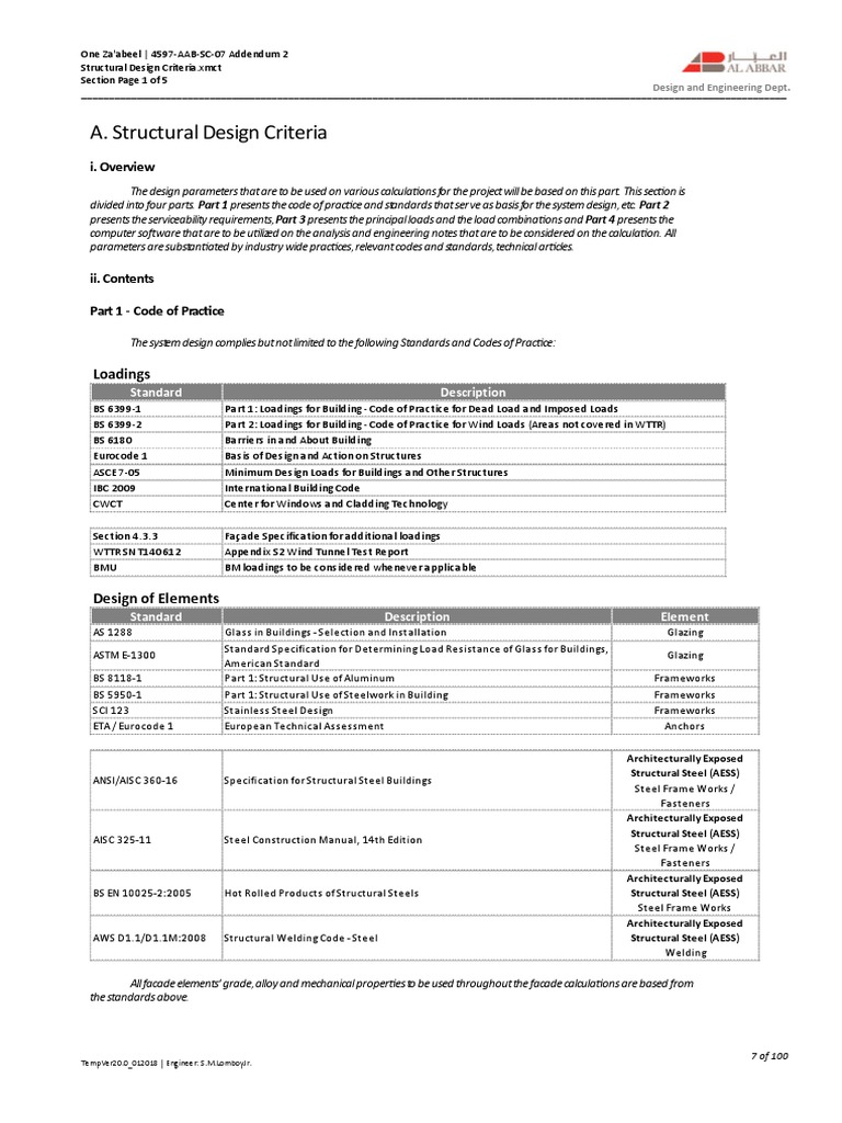 AESS 2 Structural Design Criteria | PDF | Structural Steel | Steel