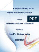 Quantitative Analytical Chemistry and Its Importance of Pharmaceutical Field