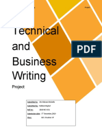 Technical and Business Writing: Project