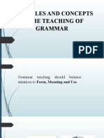 Principles and Concepts in The Teaching of Grammar