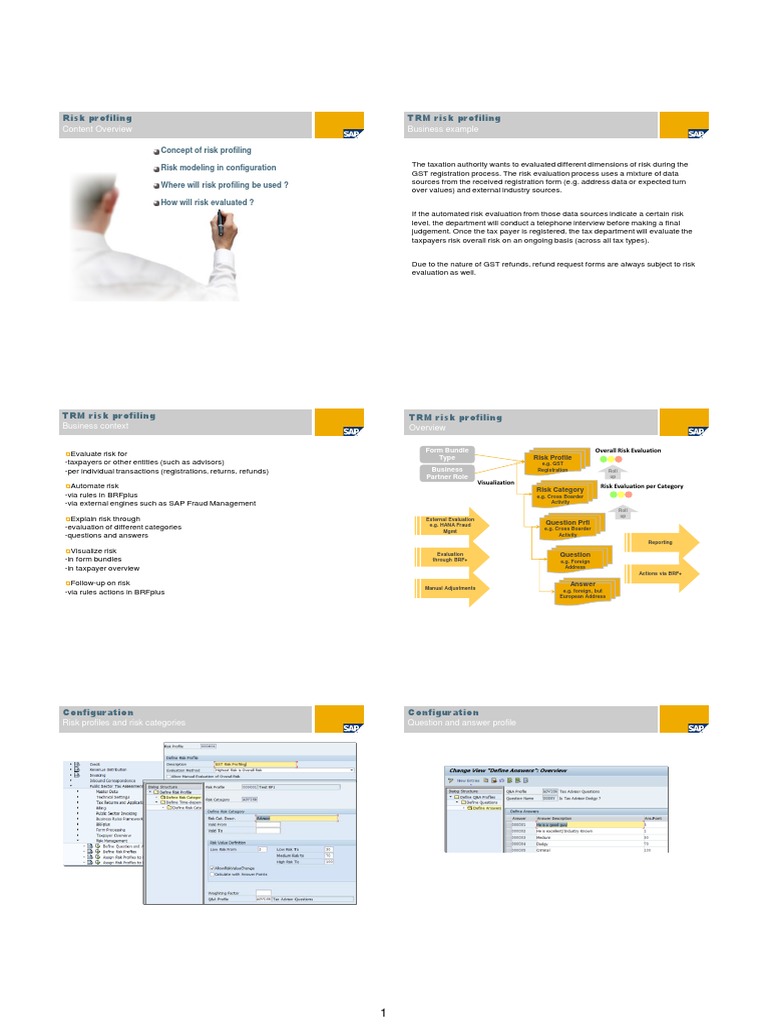 Risk Profiling TRM Risk Profiling: Content Overview Business Example ...