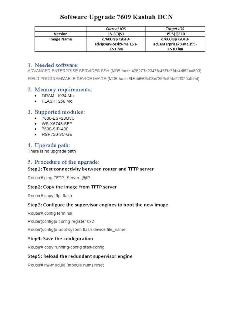 DCN Software Upgrade Procedure 15.5 | PDF