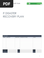 It Disaster Recovery Plan Template