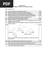 Question Bank UM19MB602: Introduction To Machine Learning Unit 4: Decision Tree