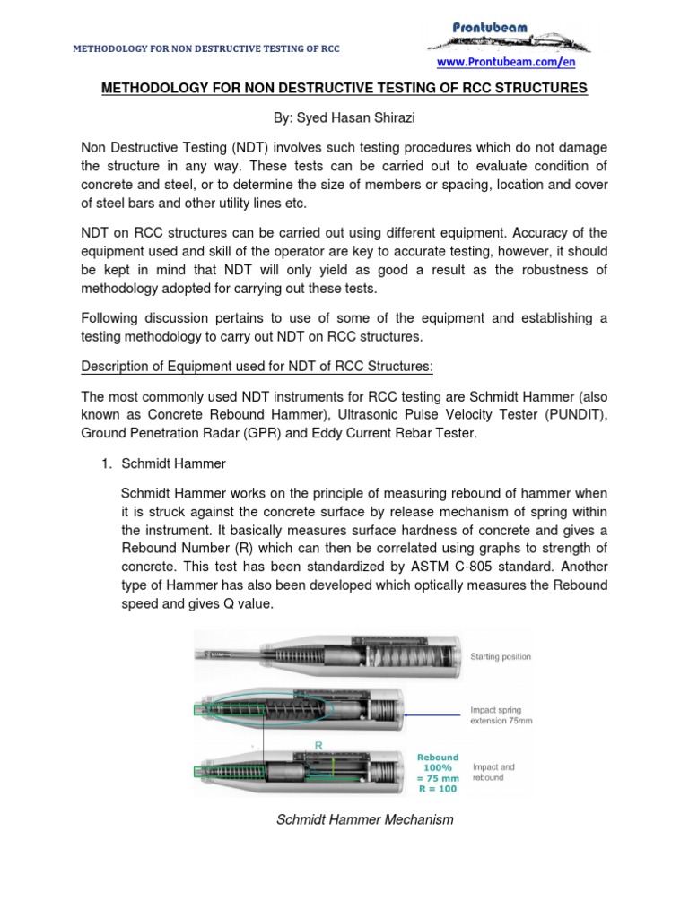 NDT Techniques for RCC Structures | PDF | Concrete | Nondestructive Testing