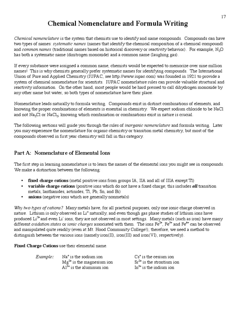 Nomenclature | PDF | Ion | Acid