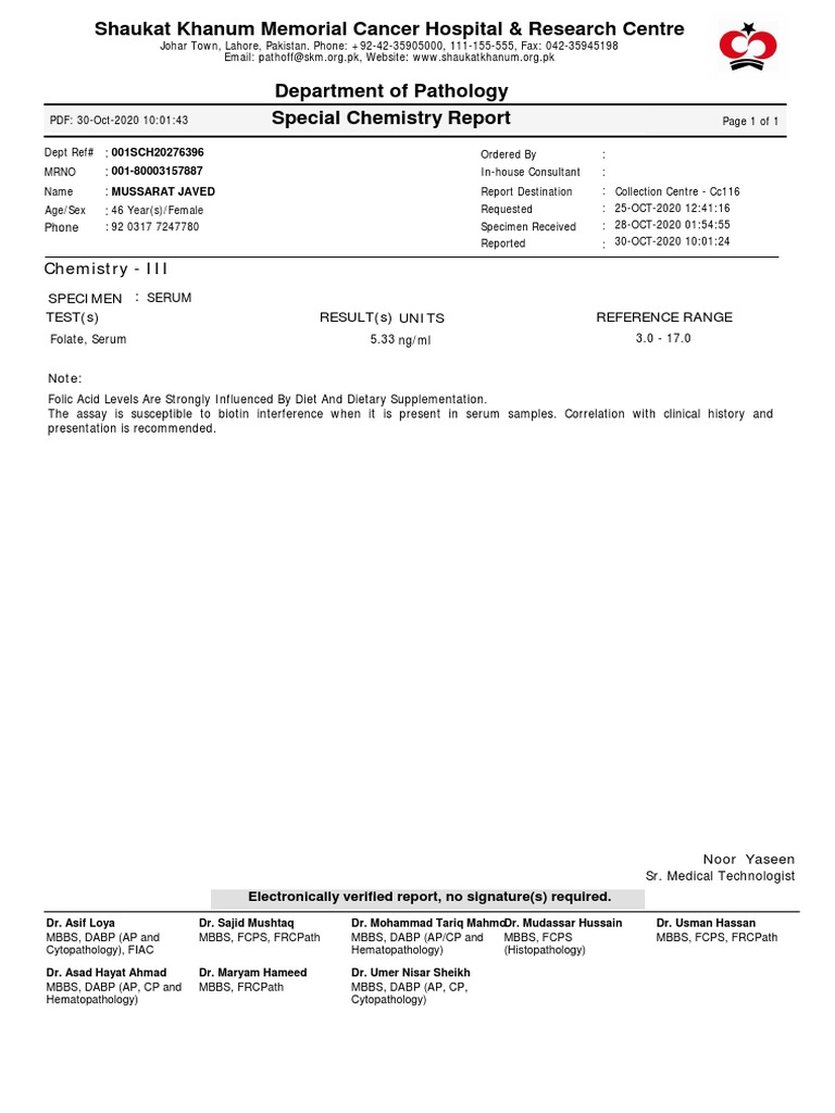 Shaukat Khanum Cancer Hospital Report | PDF | Medical Specialties ...