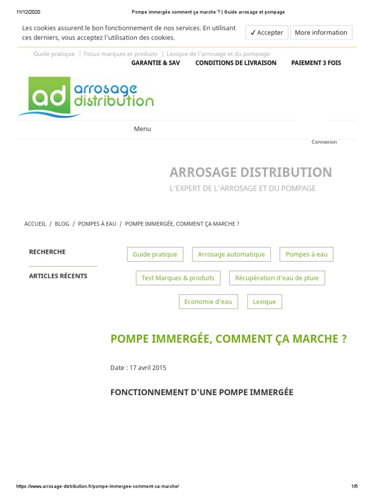 Pompes solaires - Pompage - Arrosage Distribution