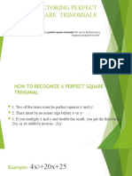 Factor Perfect Square Trinomials