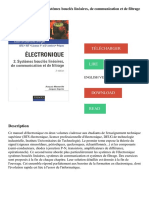 Electronique - Tome 2, Systèmes Bouclés Linéaires, de Communication Et de Filtrage Télécharger, Lire PDF