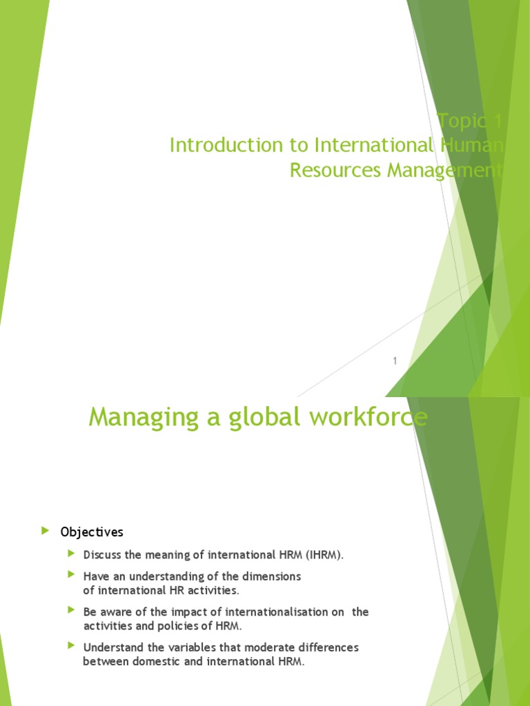 Topic 1 Introduction To International Human Resources Management | PDF ...