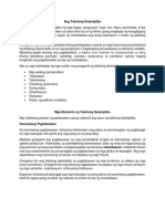 Hand Out para Satekstong Deskriptibo PDF
