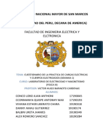 UNMSM LABORATORIO ELECTRICIDAD CUESTIONARIO PRÁCTICA CARGAS